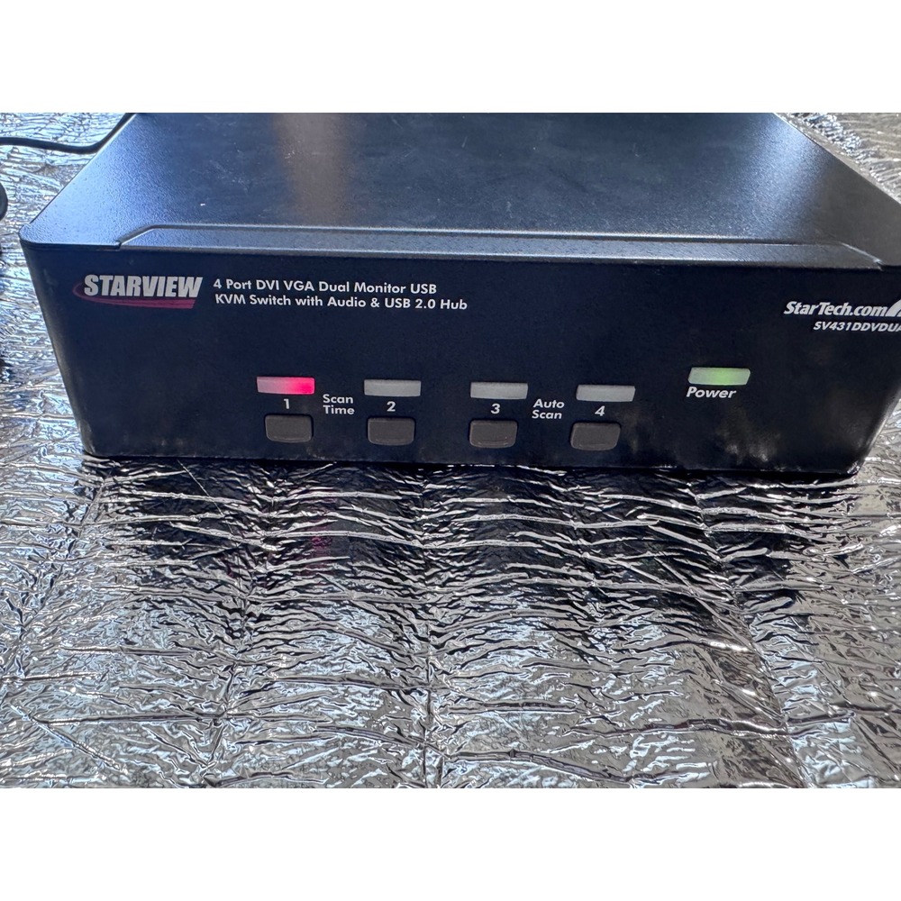 StarTech StarView 4 Port DVI VGA Dual Monitor USB KVM Switch SV431DDVDUA Black
